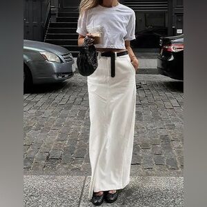 NWT Commense White Maxi Pencil Skirt with Slit